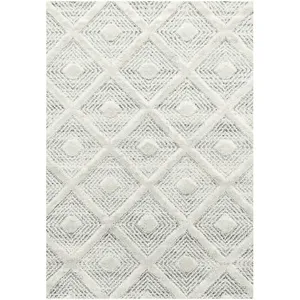 STUDIO DECO Tapis bohème à relief blanc ivoire 120x170cm pas cher