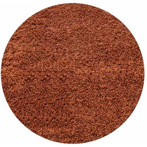 STUDIO DECO Tapis uni rond terracotta 80x80cm pas cher