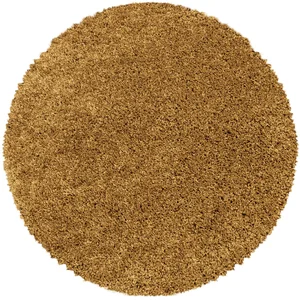 STUDIO DECO Tapis rond à poils longs doux ocre 200x200cm pas cher