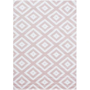 STUDIO DECO Tapis nordic à losanges rose 200x290cm pas cher