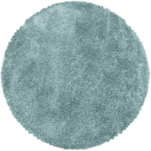 STUDIO DECO Tapis cosy rond à poils longs bleu turquoise 160x160cm pas cher
