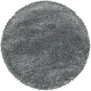 STUDIO DECO Tapis cosy rond à poils longs gris 120x120cm pas cher