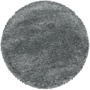 STUDIO DECO Tapis cosy rond à poils longs gris 200x200cm pas cher