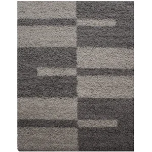 STUDIO DECO Tapis shaggy à motifs traits marron 240x340cm pas cher