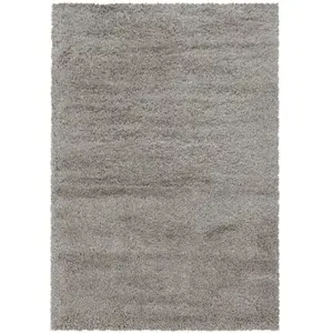 STUDIO DECO Tapis cosy à poils longs greige 60x110cm pas cher