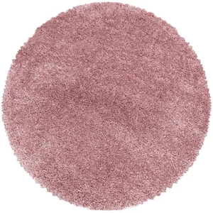 STUDIO DECO Tapis cosy rond à poils longs rose 80x80cm pas cher