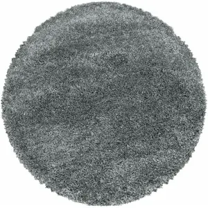 STUDIO DECO Tapis cosy rond à poils longs gris 80x80cm pas cher