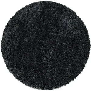 STUDIO DECO Tapis cosy rond à poils longs noir 80x80cm pas cher