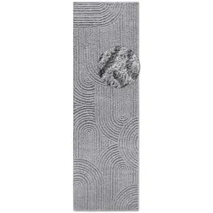 STUDIO DECO Tapis à poils longs relief gris 80x120cm pas cher