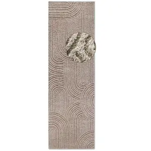 STUDIO DECO Tapis à poils longs relief mocca 80x120cm pas cher