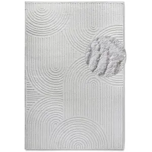 STUDIO DECO Tapis à poils longs relief crème 120x170cm pas cher