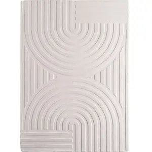 Tapis doux à relief crème 240x340cm pas cher
