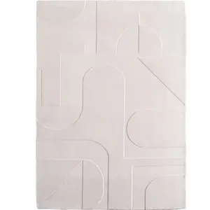 Tapis doux à relief crème 120x170cm pas cher