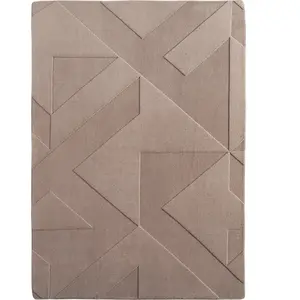 Tapis doux à relief beige 140x200cm pas cher