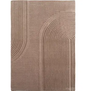 Tapis doux à relief beige 120x170cm pas cher