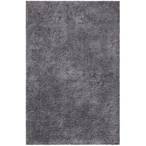 STUDIO DECO Tapis à poils longs SOFTY gris foncé 200x200cm pas cher