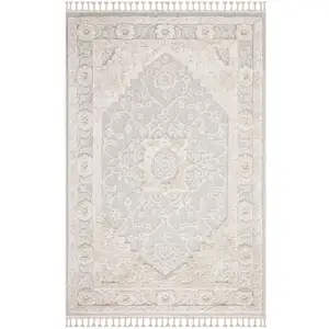 Tapis Boho Chic à franges tressées Crème 140x200cm pas cher