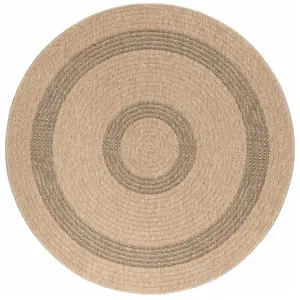 STUDIO DECO Tapis rond aspect jute beige gris 120x120cm pas cher