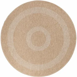 STUDIO DECO Tapis rond aspect jute beige crème 160x160cm pas cher