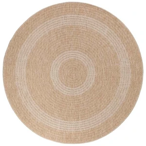STUDIO DECO Tapis rond aspect jute beige crème 120x120cm pas cher