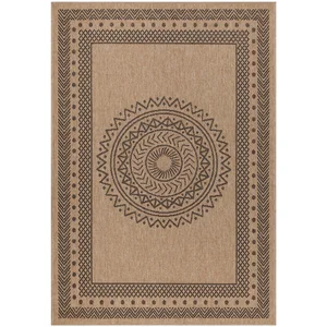 STUDIO DECO Tapis aspect jute motifs beige et noir 200x290cm pas cher