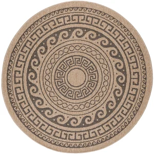 STUDIO DECO Tapis rond aspect jute motif beige gris 160x160cm pas cher