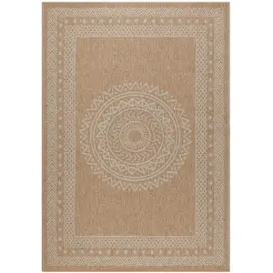 STUDIO DECO Tapis aspect jute motifs beige et crème 120x170cm pas cher