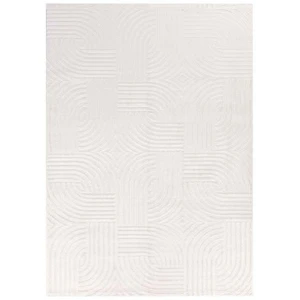 STUDIO DECO Tapis laineux à motif en relief Crème 140x200cm pas cher