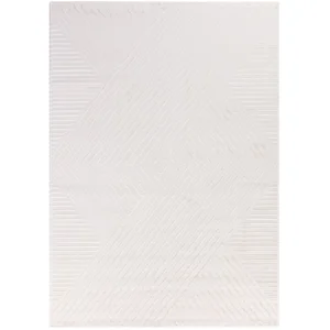 STUDIO DECO Tapis laineux à motif en relief Crème 160x230cm pas cher