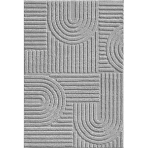 STUDIO DECO Tapis à relief gris 160x230cm pas cher
