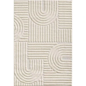 STUDIO DECO Tapis à relief crème 200x290cm pas cher