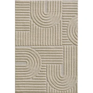 STUDIO DECO Tapis à relief beige 140x200cm pas cher