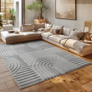 LIVUM Tapis à relief lena gris 280x370cm ART2803701121SILVER pas cher