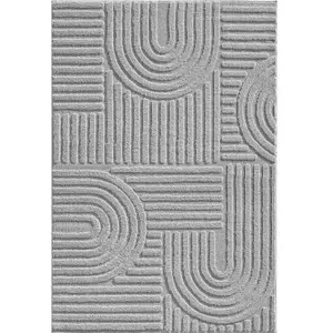 STUDIO DECO Tapis à relief gris 200x290cm pas cher
