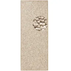Tapis bouclé tufté WOOL Beige 80x200cm 80 x 200 cm pas cher