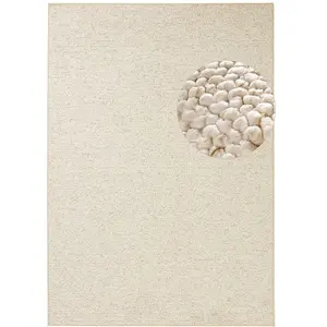 STUDIO DECO Tapis bouclé tufté WOOL Crème 100x140cm 100 x 140 cm pas cher