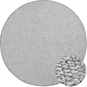 STUDIO DECO Tapis Rond bouclé tufté WOOL Gris 200x200cm 200 x 200 cm pas cher
