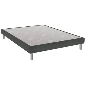 Sommier dunlopillo bellini anthracite 15 cm avec pieds 160x200 pas cher