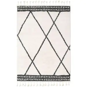 Tapis 120x170 cm CARLITA coloris blanc pas cher