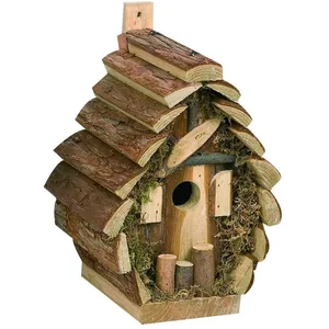 Animallparadise - Nichoir cortesa RONDO,18 x 14.5 x 24 cm pour oiseaux, bois naturel.