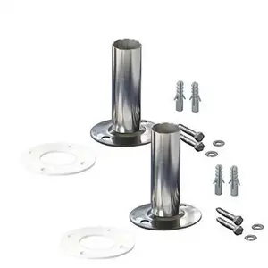 Fixations pour échelle INOX de Piscine - JARDIBOUTIQUE - Diamètre 43 mm - Kit de fixation deux trousVendu parcdiscount