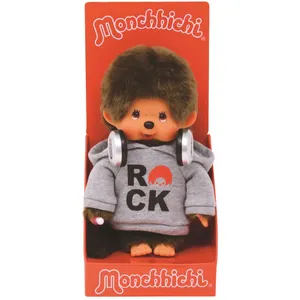Peluche Monchhichi Bandai - Rock - 20 cm - Marron - Jaune - 3 ans et plus pas cher