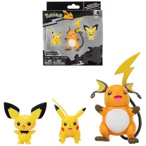 Comparateur de prix : Figurines Pokémon Bandai - Pack évolution Pichu, Pikachu et Raichu
