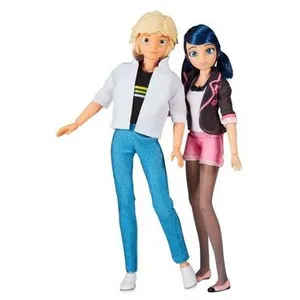 Pack de 2 Poupées BANDAI Miraculous P50377 Marinette & Adrien 26 cm pas cher