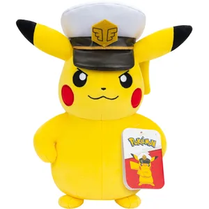 Peluche Capitaine Pikachu 20 cm - BANDAI - Pokémon - 2 ans et + pas cher