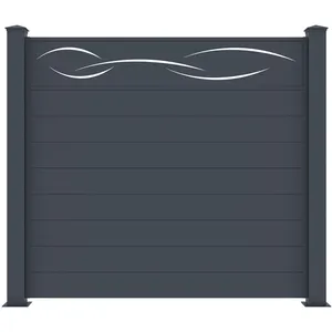 Casanoov Panneau de clôture aluminium 1.9m semi-ajourée life H.170 cm - Kit complet pas cher
