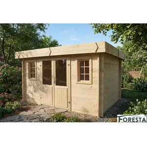 Abri Épicéa massif - Madriers 42 mm Surface extérieure 1232 m2 Toit pl... pas cher