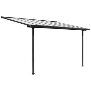 Comparateur de prix : Habrita Toit terrasse avec rideau d'ombrage extensible - Aluminium - 9,21m²  
