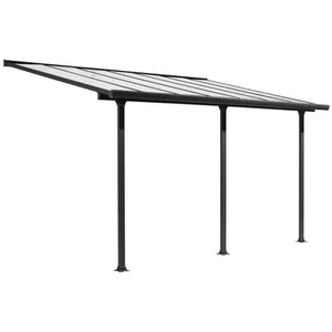 Comparateur de prix : Habrita Toit terrasse avec rideau d'ombrage - Aluminium - 15,38m² 