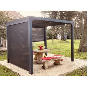 Comparateur de prix : HABRITA Pergola bioclimatique - Autoportée - Aluminium - 7,2m²  
